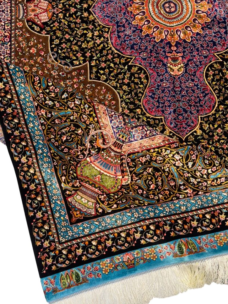 فرش مستطیل جمشیدی کرم قهوه ای فرش مالکی